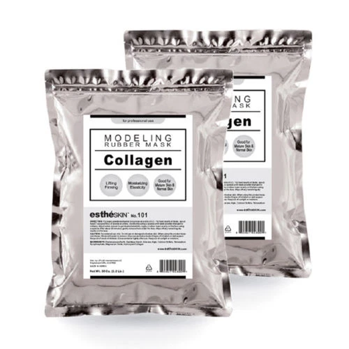 (2 pack) estheSKIN No.101 Collagen Modeling Rubber Mask Powder for Facial, 35Oz