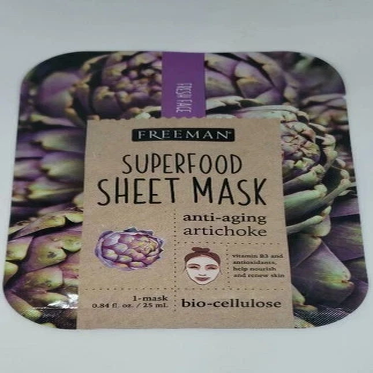 Freeman Superfood Natural Facial Face Sheet Mask- Anti-aging - Artichoke