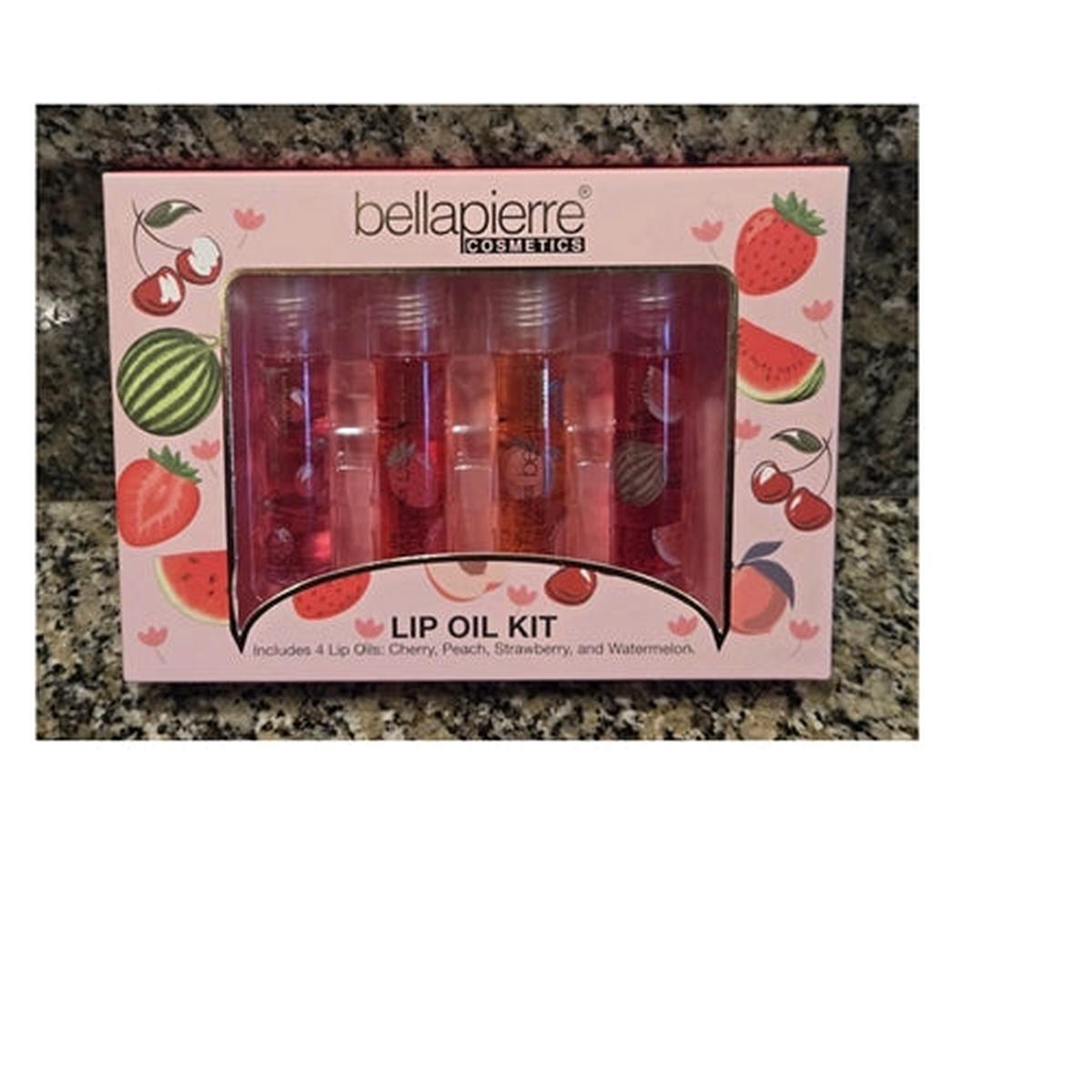 Bellapierre Cosmetics 4 Pc Lip Oil Kit 8211 Cherry Peach Strawberry 038 Watermelon