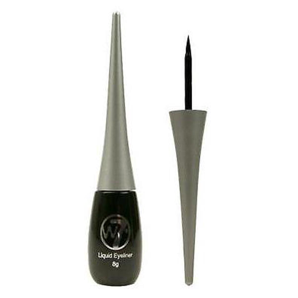 W7 Liquid Eyeliner Pot Black Eye Make Up Smoky Precise Brush